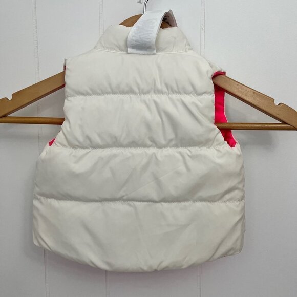 𝅺ralph Lauren Down Filled Vest - Reversible Whit/Pink size 9 months - Picture 4 of 7